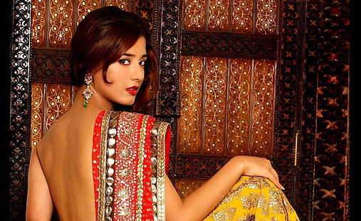 Aktris, Amrita Rao, India, Model, Saree, Wallpaper HD HD wallpaper
