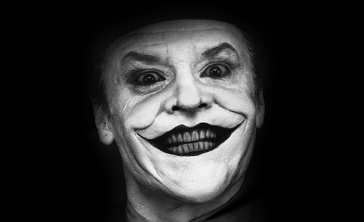 The Joker, Movies, Batman, black and white, the joker, jack nicholson, HD wallpaper