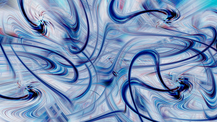 HD artistik, lukisan abstrak abu-abu biru dan biru, abstrak, artistik, Wallpaper HD
