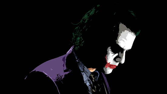 Illustration du Joker de Heath Ledger, Joker, le chevalier noir, Heath Ledger, Fond d'écran HD HD wallpaper