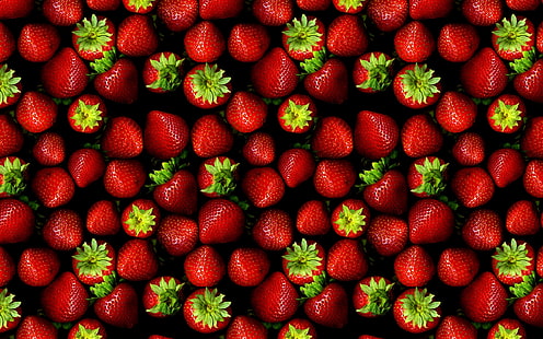 jordgubbsfruktparti, bär, jordgubbe, många, HD tapet HD wallpaper