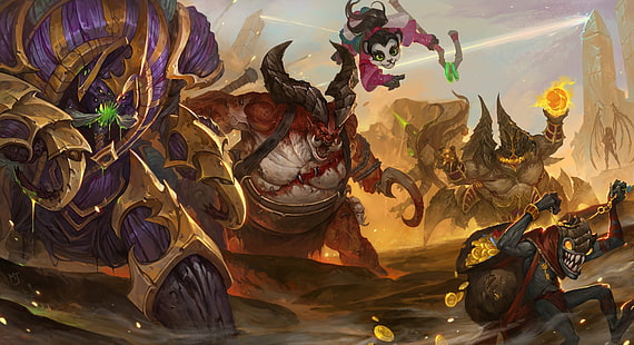Videospiel, Helden des Sturms, Anub'arak (World Of Warcraft), Azmodan (Diablo III), Li Li Stormstout, Sarah Kerrigan, Zeratul (StarCraft), HD-Hintergrundbild HD wallpaper