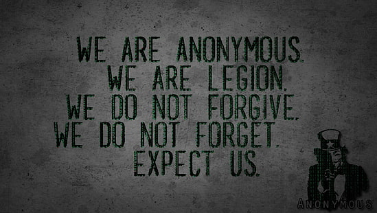 grå bakgrund med textöverlägg, kedjor, anonym, citat, HD tapet HD wallpaper