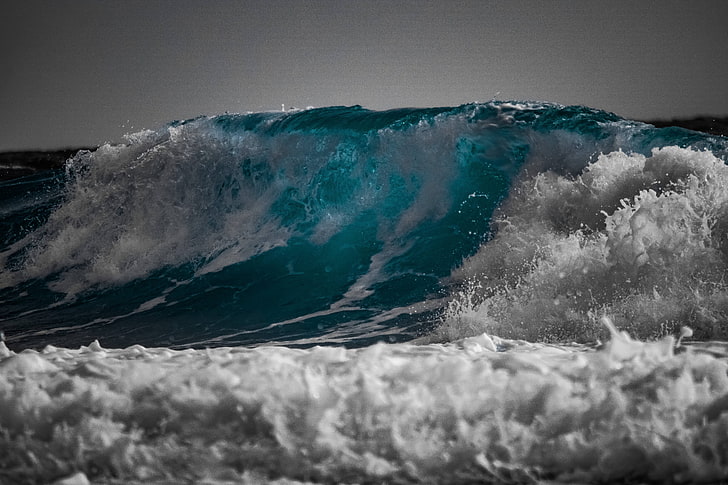 spray, sea, water, wave, surf, motion, ocean, wind, HD wallpaper
