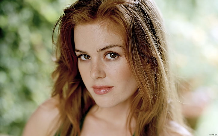 وجه امرأة ، آيسلا فيشر ، ممثلة ، ذات شعر أحمر، خلفية HD