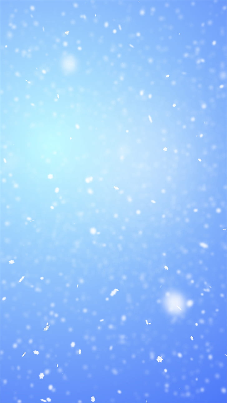 snowfall, snowflakes, snow, winter, blue, light, background, HD wallpaper