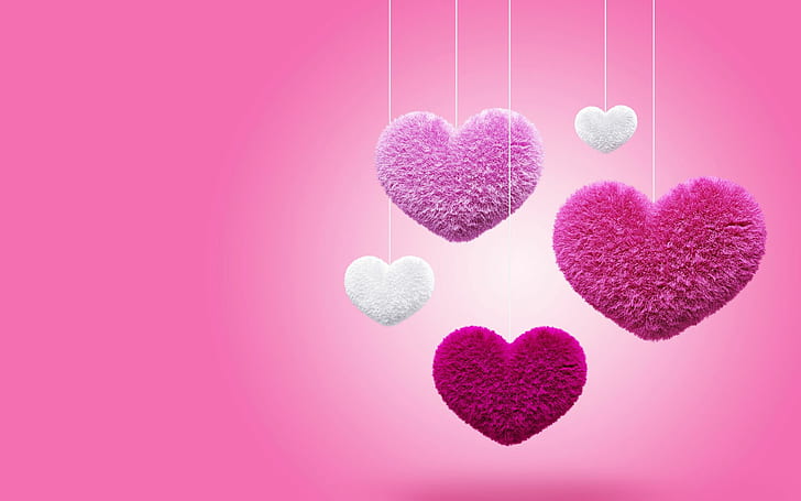 Heart (Design), heart, pink background, HD wallpaper
