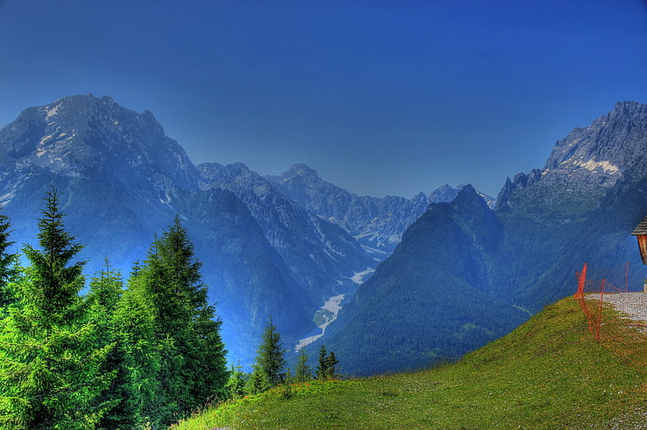 gray mountain range, landscape, mountains, nature, HDR, Germany, Bayern, Ramsau, HD wallpaper