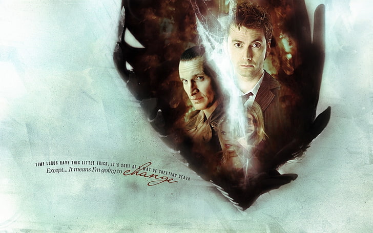 Doctor Who, The Doctor, TARDIS, Christopher Eccleston, David Tennant, Billie Piper, Tenth Doctor, quote, Rose Tyler, HD wallpaper