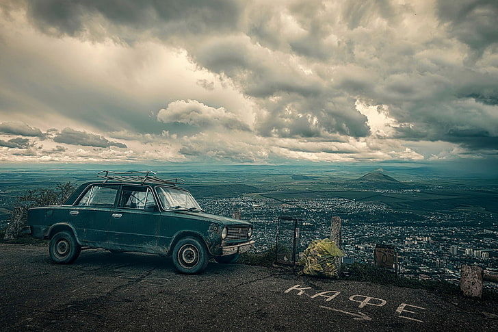 car, vehicle, VAZ 2101, LADA, HDR, clouds, HD wallpaper