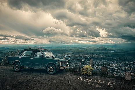 mobil, kendaraan, VAZ 2101, LADA, HDR, awan, Wallpaper HD HD wallpaper