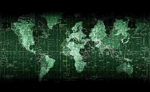 Mapa świata Matrix, kod komputerowy mapy świata, Podróże, Mapy, Matryca, mapa świata, Kod, kod matrycowy, mapa matrycowa, hieroglify, Tapety HD HD wallpaper