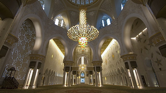 Pokój modlitewny-wewnątrz-Meczetu-Szejka-Zayeda-Abu-Dhabi-Zjednoczone-Emiraty-Arabskie-Tapety na pulpit-HD-1920 × 1080, Tapety HD HD wallpaper