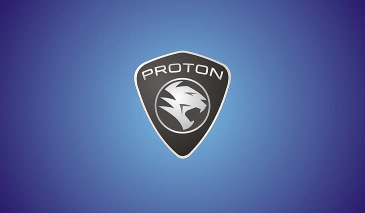 blue, logo, fon, proton, HD wallpaper