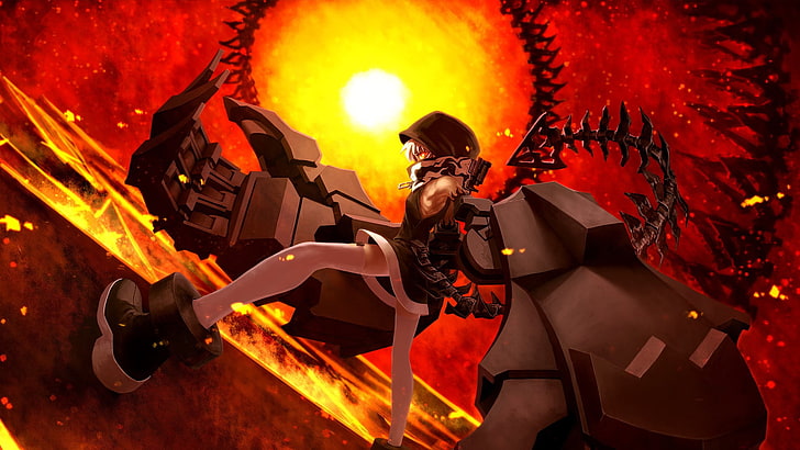 Black Rock Shooter, Strength (Black Rock Shooter), anime, Wallpaper HD