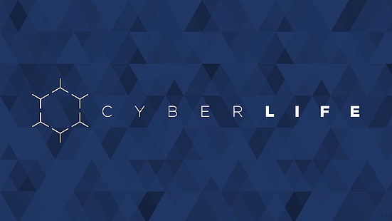 CyberLife, logo, texto, geometría, triángulo, Detroit: Become Human, hexagon, videojuegos, Fondo de pantalla HD HD wallpaper