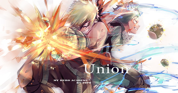 Anime, My Hero Academia, Izuku Midoriya, Katsuki Bakugou, วอลล์เปเปอร์ HD HD wallpaper