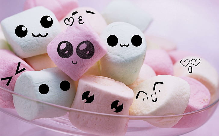 Smiles Marshmallow, smiles, marshmallow, HD wallpaper