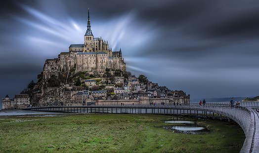ภูมิทัศน์ สถาปัตยกรรม Mont Saint Michel, วอลล์เปเปอร์ HD HD wallpaper