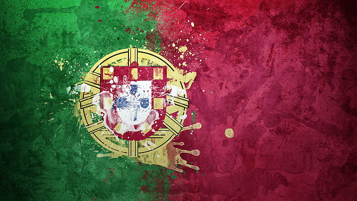 World Cup Portugal Flag, green red and yellow abstract painting, world cup 2014, world cup, portugal flag, portugal, flag, HD wallpaper