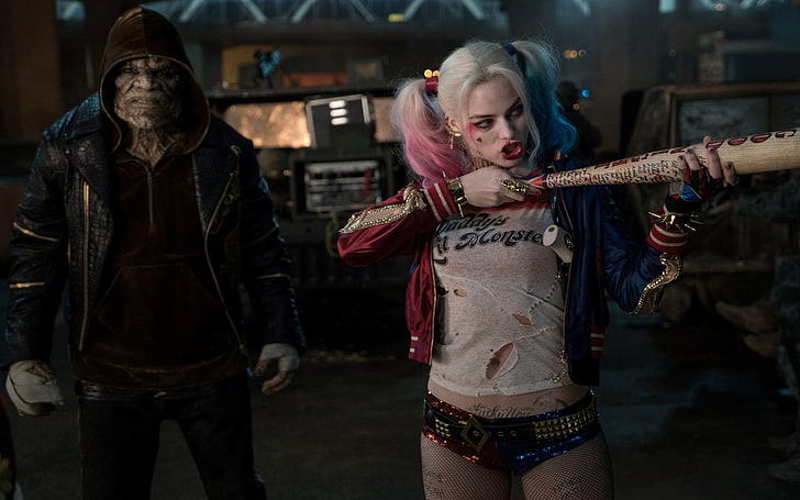 Harley Quinn Suicide Squad 2016、Suicide Squad Margot Robbie as Harley Quinn、映画、ハリウッド映画、ハリウッド、 HDデスクトップの壁紙