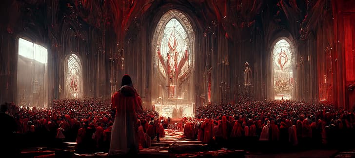 cathedral, Gothic, worship, dark, HD wallpaper