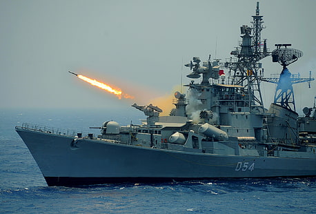 Okręty wojenne, indyjska marynarka wojenna, niszczyciel, INS Ranvir, okręt wojenny, Tapety HD HD wallpaper
