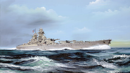 フランス、戦艦、リシュリュー、フランス海軍の戦艦、 HDデスクトップの壁紙 HD wallpaper