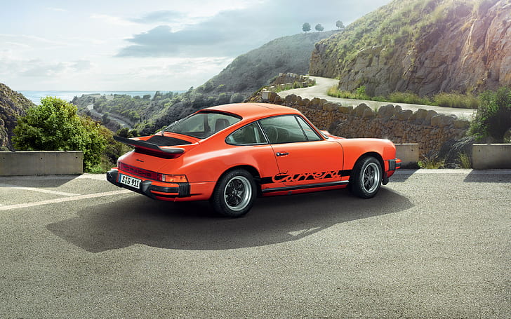 Porsche 911, fondos de vista lateral, montañas, descargar 3840x2400 Porsche 911, Fondo de pantalla HD