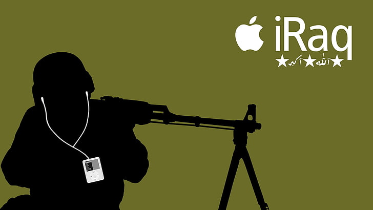 iPod, silhouette, soldati, Sfondo HD