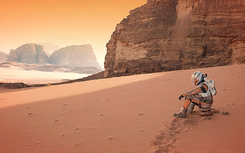 Марсианин, Мэтт Дэймон, пустыня, HD обои HD wallpaper