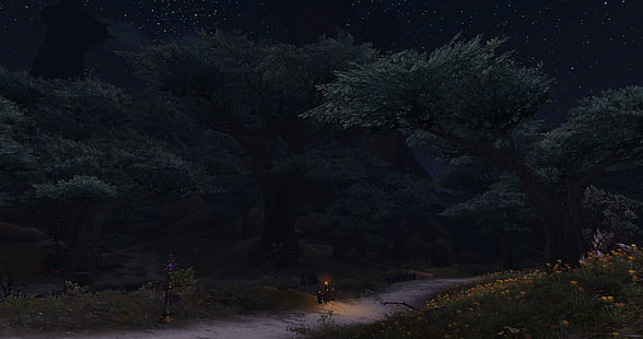 green tree and road, video games, World of Warcraft: Warlords of Draenor, World of Warcraft, HD wallpaper HD wallpaper