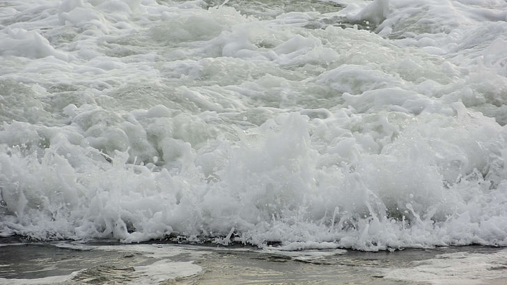 beach, wave crashing, waves, HD wallpaper