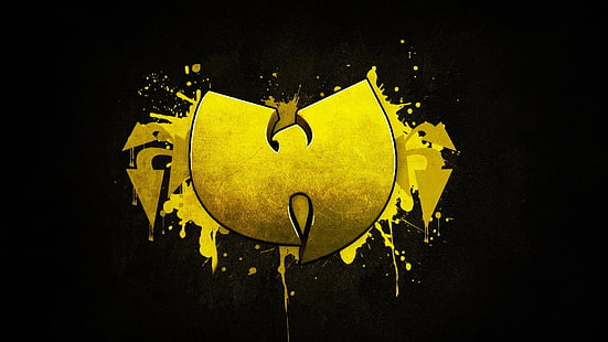 gelbes H-Logo, Musik, Schwarz, Logo, Tapete, Gelb, Wu-Tang-Clan, Hardcore-Hip-Hop, HD-Hintergrundbild HD wallpaper