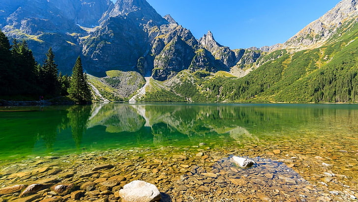 높은 tatras, 슬로바키아, 호수, 유럽, HD 배경 화면