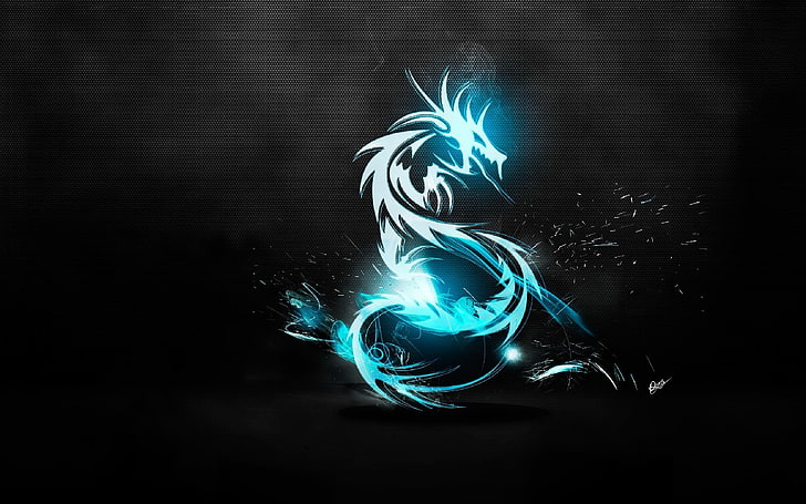 blue dragon illustration, dragon, backtrack, Kali Linux, penetration testing, pentesting, HD wallpaper