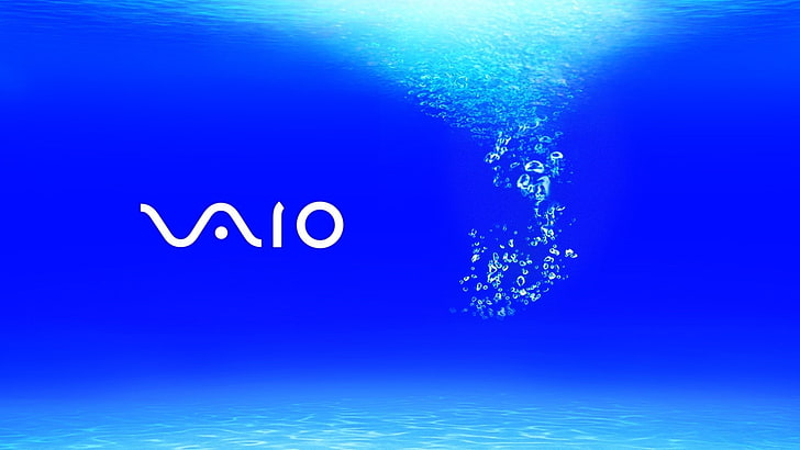 Sony VAIO-logotyp, dator, vatten, spruta, bärbar dator, Sony, Blik, Vaio, HD tapet