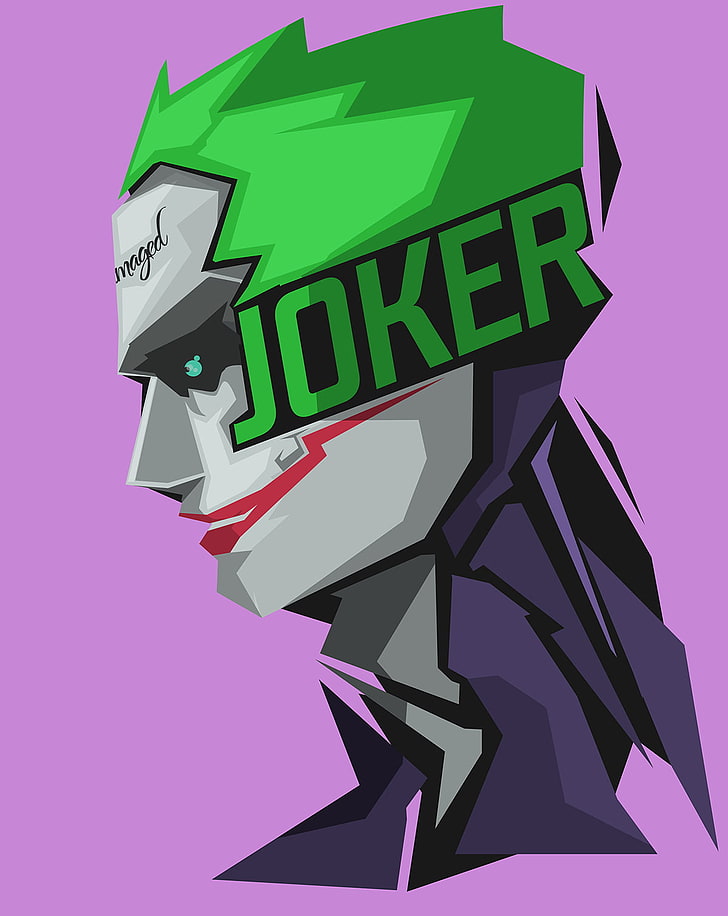 foto animasi karakter DC Joker, Joker, DC Comics, Batman, Bosslogic, Wallpaper HD, wallpaper seluler