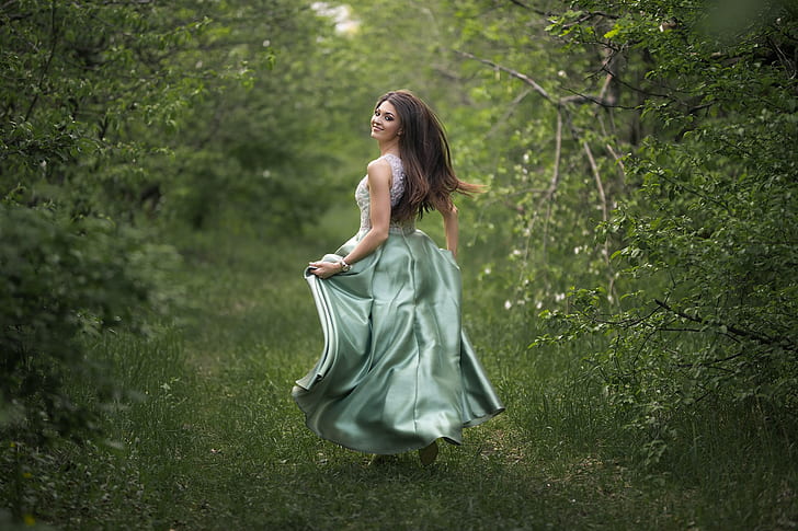 Дмитрий Шульгин, женщины на природе, платье, женщины, модель, HD обои