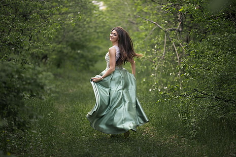 Дмитрий Шульгин, женщины на природе, платье, женщины, модель, HD обои HD wallpaper