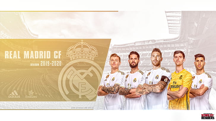 Calcio, Real Madrid C.F., Isco, Marco Asensio, Sergio Ramos, Thibaut Courtois, Toni Kroos, Sfondo HD