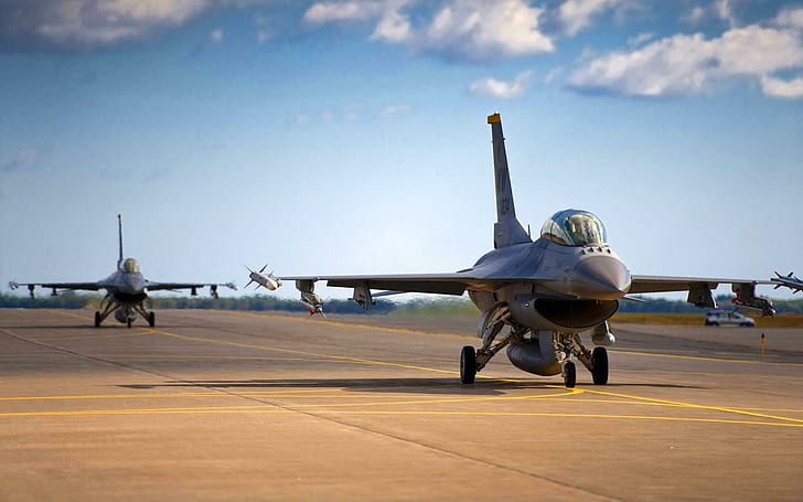 F16 elang lapangan terbang, jet tempur, pesawat terbang, elang, lapangan udara, airforce, Wallpaper HD