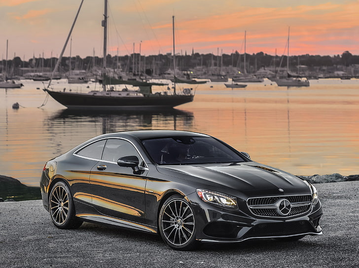 szary Mercedes-Benz coupe, mercedes-benz, s-class, s 550, amg, Tapety HD