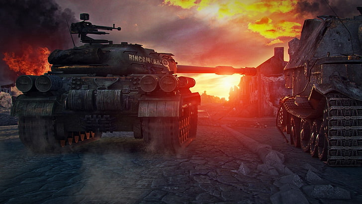 battle tank digital wallpaper, World of Tanks, tank, wargaming, video games, IS-4, Ferdinand, HD wallpaper