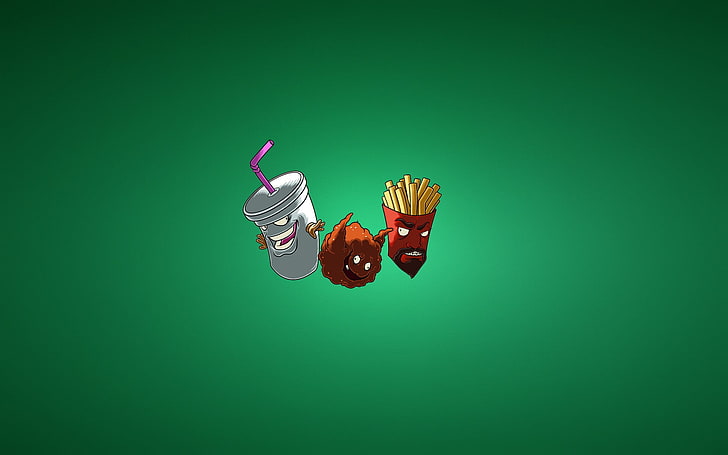 painting of fries, minimalism, food, drink, cup, French fries, simple background, Aqua Teen Hunger Force, Meatwad, Frylock, Master Shake, HD wallpaper