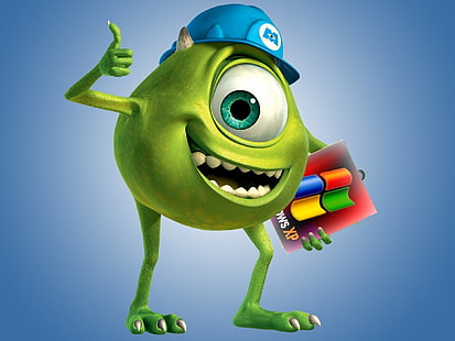 Funny Cartoon, Disney Pixar Monsters Inc. Mike Wazowski 일러스트, Funny,, funny 월페이퍼, HD 배경 화면 HD wallpaper