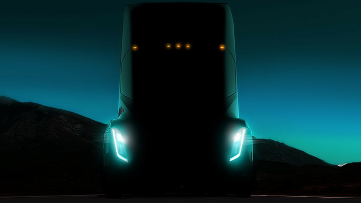 Tesla Semi Truck, coche eléctrico, 5k, Fondo de pantalla HD