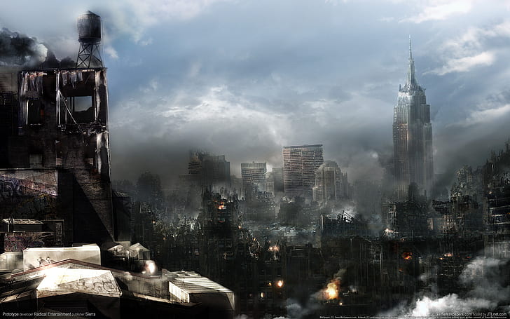 Prototype Apocalypse HD, high rise buildings, video games, apocalypse, prototype, HD wallpaper