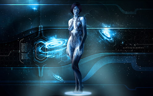 Halo Cortana HD ตัวละครในเกมหญิงผมดำวิดีโอเกมรัศมีคอร์ทาน่า, วอลล์เปเปอร์ HD HD wallpaper