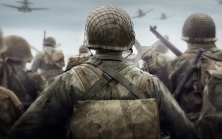 نداء الواجب لعبة الحرب العالمية الثانية ، جندي ، ألعاب فيديو، خلفية HD